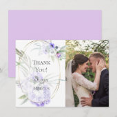 Merci photo mariage | Floral d'anémone violet (Devant / Derrière)