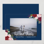 Merci Photo Mariage Floral Marine Bourgogne (Devant / Derrière)