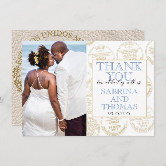 Merci photo Mariage Ivory Mexico (Devant / Derrière)