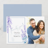 Merci photo mariage | Lavande aquarelle (Devant / Derrière)