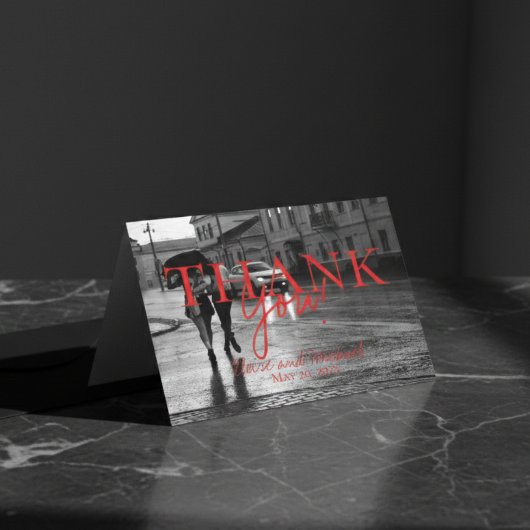 Merci photo Mariage moderne et manuscrit moderne