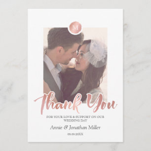 Merci photo Mariage or et gris rose