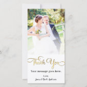 Merci photo mariage Shiny Faux Gold Foil (Devant)