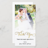 Merci photo mariage Shiny Faux Gold Foil (Devant / Derrière)