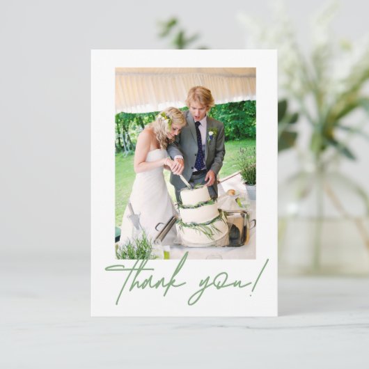 Merci photo Mariage vert chic poignée (Debout devant)