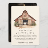 Merci photo Mariage Western Modern Rustic (Devant / Derrière)