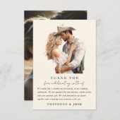 Merci photo Mariage Western Modern Rustic (Devant / Derrière)