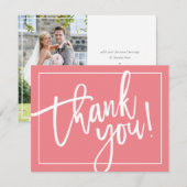 MERCI PHOTO mignon lettrage moderne pinceau corail (Devant / Derrière)