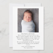 Merci photo minimal pour bébé moderne Script Coeur (Dos)