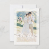 Merci photo minimaliste Mariage de script élégant (Devant)