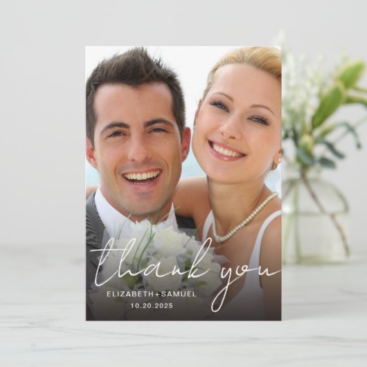 Merci photo minimaliste moderne Mariage (Debout devant)