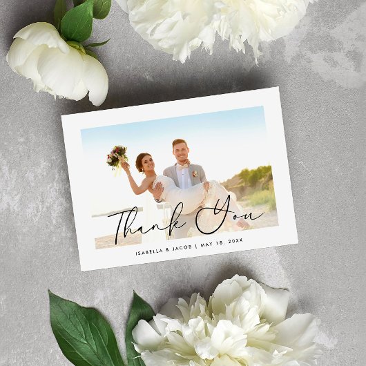 Merci photo minimaliste simple Mariage