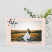 Merci photo moderne à la main rose pâle (Debout devant)