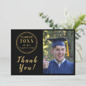 Merci photo moderne Black & Gold Graduation (Debout devant)