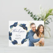 Merci photo moderne Deep Indigo Bleu et or (Debout devant)