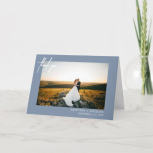 Merci photo moderne Lettré à la main Dusty Blue