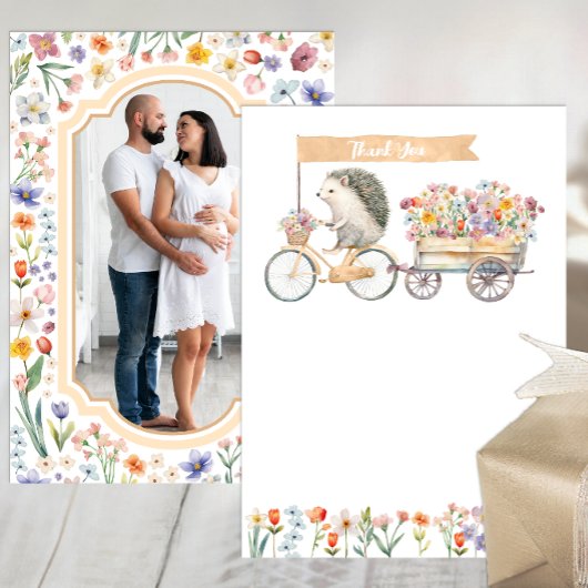 Merci photo neutre - Baby shower de hérisson