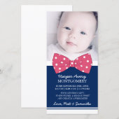 Merci photo personnalisé de Baby shower Pink Bow (Devant / Derrière)