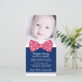 Merci photo personnalisé de Baby shower Pink Bow (Debout devant)