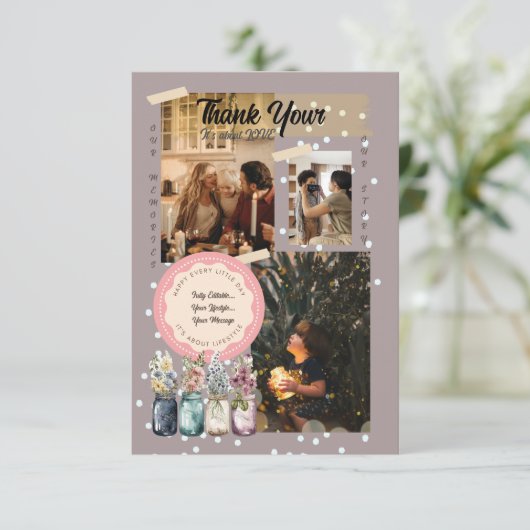 Merci photo personnalisé modifiable (Debout devant)