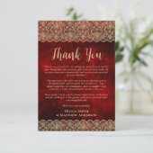 Merci photo personnalisé Rouge Or Rustique dentell (Debout devant)