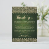 Merci photo personnalisé Rustique Green Or dentell (Debout devant)