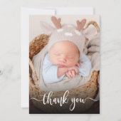 Merci photo pour bébé nouveau-né à script simple e (Devant)