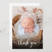 Merci photo pour bébé nouveau-né à script simple e (Devant / Derrière)
