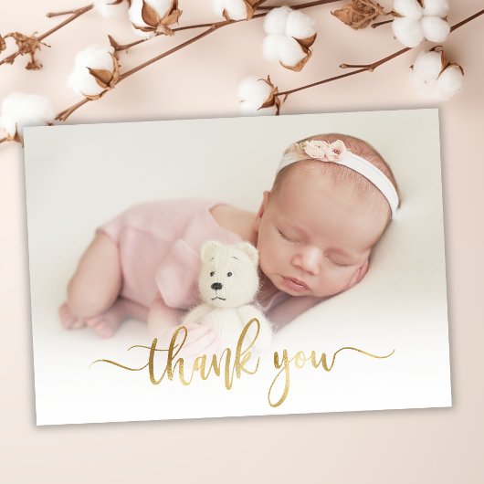 Merci photo pour bébé nouveau-né avec script or mo