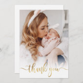 Merci photo pour bébé nouveau-né avec script or mo (Devant / Derrière)