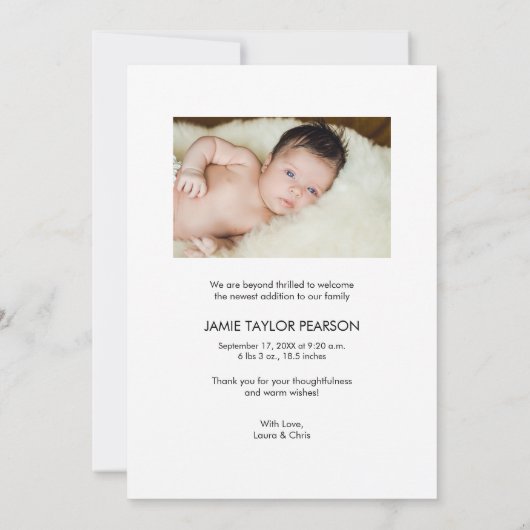 Merci photo pour bébé simple manipulation de scrip (Dos)