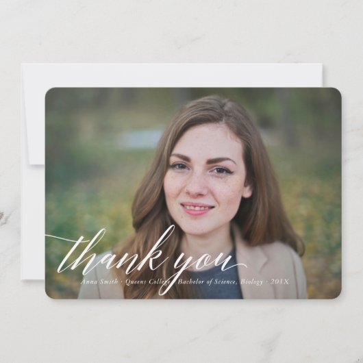 Merci photo simple de graduation en calligraphie (Devant)
