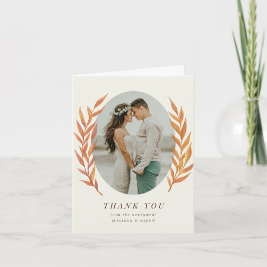 Merci photo simple Mariage orange (Devant)