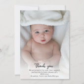 Merci photo simple personnalisé Nouveau bébé douch (Devant)
