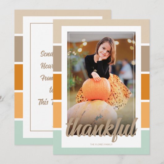 Merci Photo Thanksgiving Salutation Invitation (Devant / Derrière)