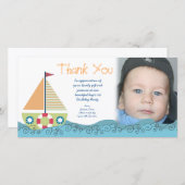 Merci Photocard de fête d'anniversaire du garçon (Devant / Derrière)