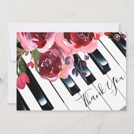 merci piano aquarelle florale (Devant)
