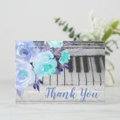 merci piano bleu aquarelle fleurs (Debout devant)