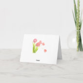 Merci Pink Day Tulips Floral Carte pour notes - Bl (Dos)