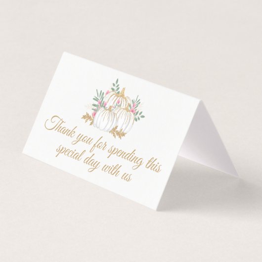 Merci Pink Gold Citrouille Thanksgiving Mariage (Front)