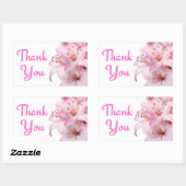 Merci Pink Lily Floral Sticker Étiquette (Feuille)