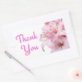 Merci Pink Lily Floral Sticker Étiquette (Enveloppe)