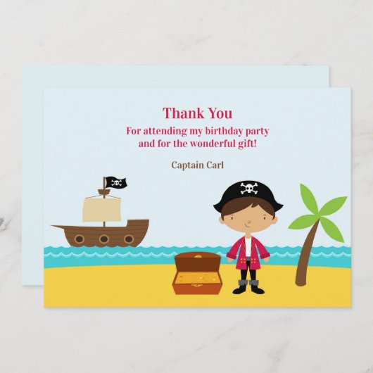 Merci Pirate Capitate Card (Devant / Derrière)