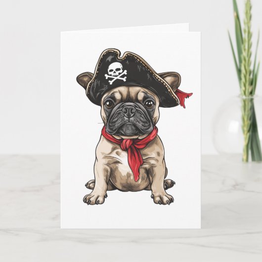 Merci Pirate French Buldog Skull Crossbones (Devant)