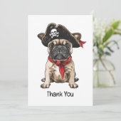 Merci Pirate French Buldog Skull Crossbones (Debout devant)