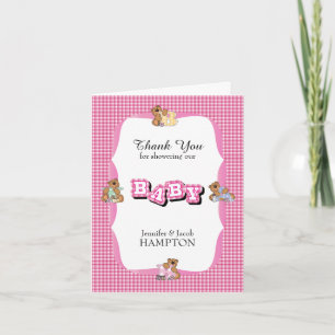 Merci Plaid avec bébé ours Baby shower fille