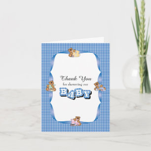 Merci Plaid avec bébé ours   Baby shower garçon