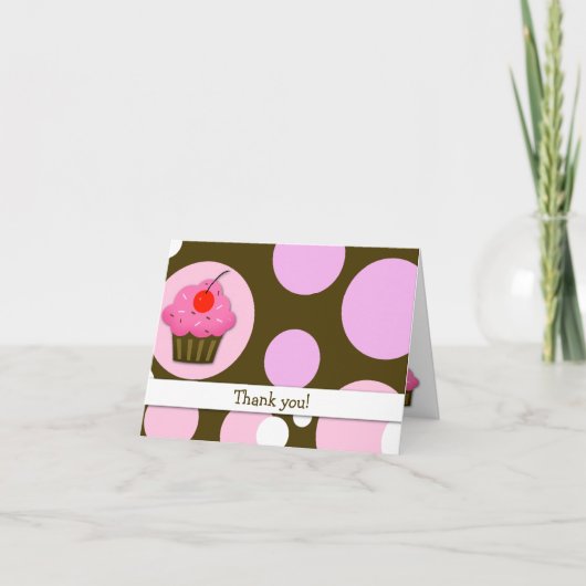 Merci plié moderne de brun/rose de petit gâteau de (Devant)