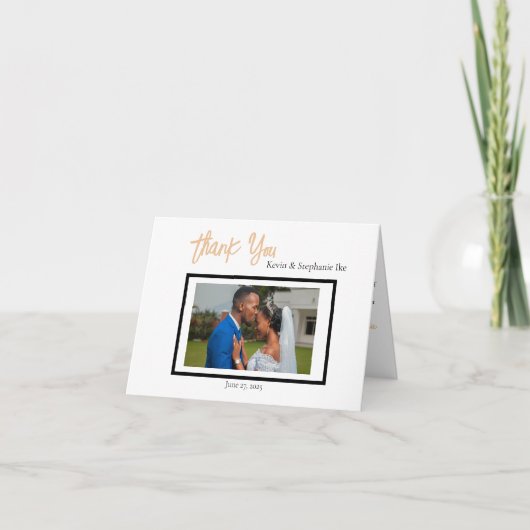 Merci plié simple Mariage minimaliste classique (Devant)