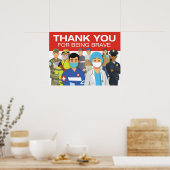 MERCI POSTER POUR ÊTRE BRAVE 18x24 (Cuisine)